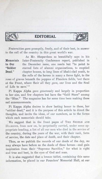 Editorial, April 1919